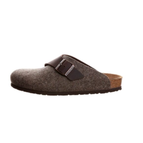 Birkenstock Basel Cocoa Habana Wool Felt leather buckle Clogs Size 7.5- 8 EU 38 - Picture 2 of 10